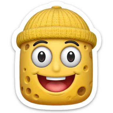 Bob esponja con un el gorro del crustáceo cascarudo sticker