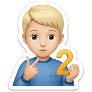 A Lil kid holding 6 7  sticker