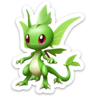 Cool Edgy Chibi Legendary Shiny Fakemon-Pokémon-Genesect-Flygon With Full Body Detailed High Quality sticker