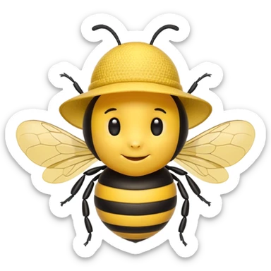 draw iOS emoji Bee, but with iOS emoji gentle hat sticker