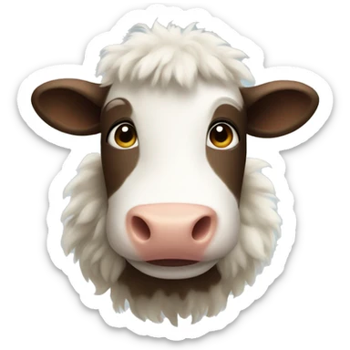 fluffy cow  sticker