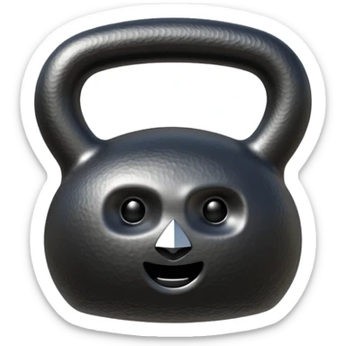 a weight in the form of a large rectangular kettlebell sticker