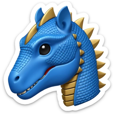 As un emoji de el dinosaurios ANQUILOSAURIO de perfil en color azul sticker