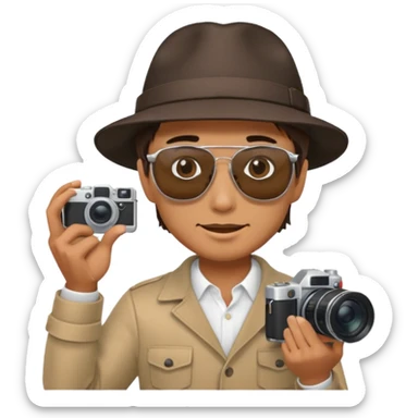 man with camera sticker