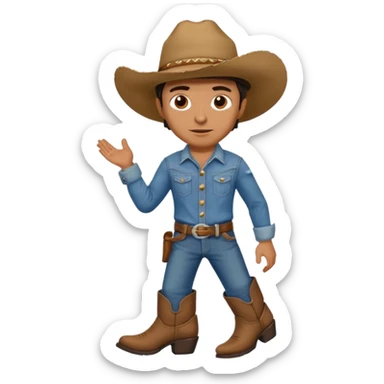 A realistic cowboy sticker