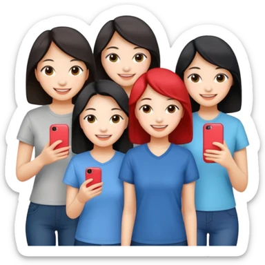 a group of friends who are female and all chinese from Hong Kong sticker