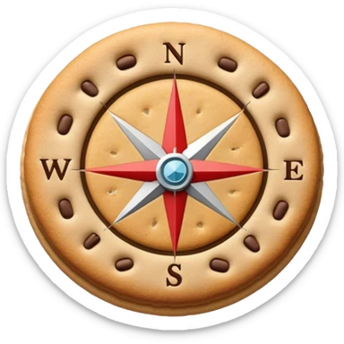 cookie heart compass sticker