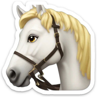 Une fille blonde sur un cheval blanche qui a une corne et des ailes  sticker