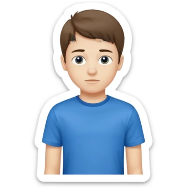 Crea un emoji a mezzo busto come ti ho già chiesto però di un ragazzo sulla 20ina ma che sembri più giovane, vestito da ragazzo sticker