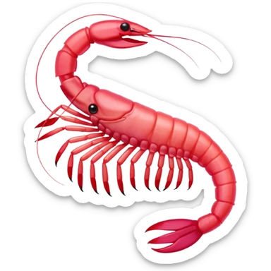a shrimp with "Envie de crevette" written below sticker