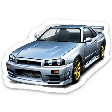 nissan r34 di lato  sticker