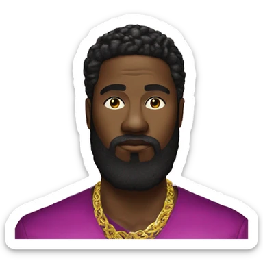 Black bearded man in Versace  sticker