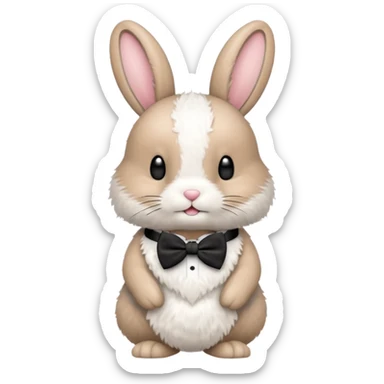 Bunny with a bowtie sticker