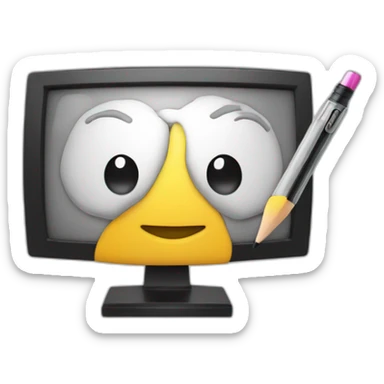 Generate a emoji of a mechanical engineering using a pencil on a screen TV sticker