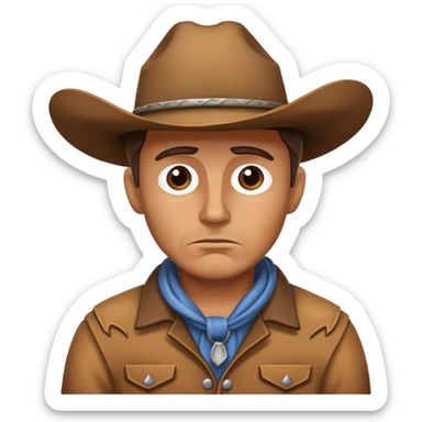 Sad cowboy sticker
