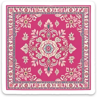 pink oriental rug sticker