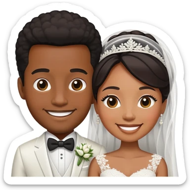 Black couple getting married sticker