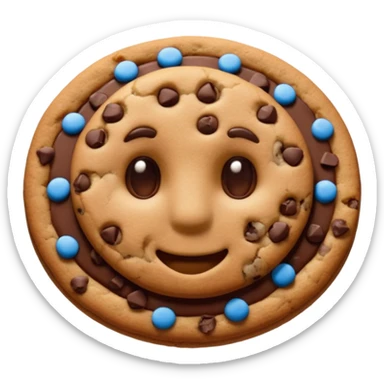 {
    "type": "object",
    "look": "chocolate chip cookie man, round chips, baked surface, front view",
    "description": "a cookie man made of chocolate chip dough, with visible chips and soft edges"
  } sticker