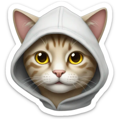 cat in the hood sticker