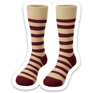 biege socks with burgundy stripes sticker
