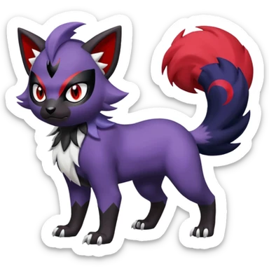 Skuntank-Litten-Absol-Zorua-Sprigatito-fusion, full body sticker