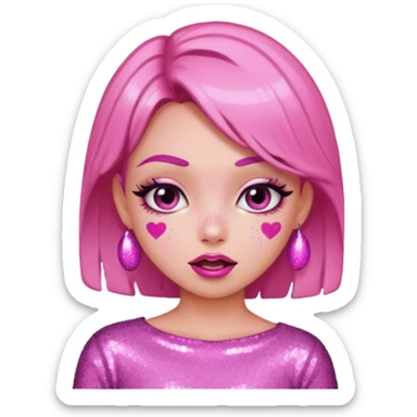 glitter pink girl naughty selfie sticker