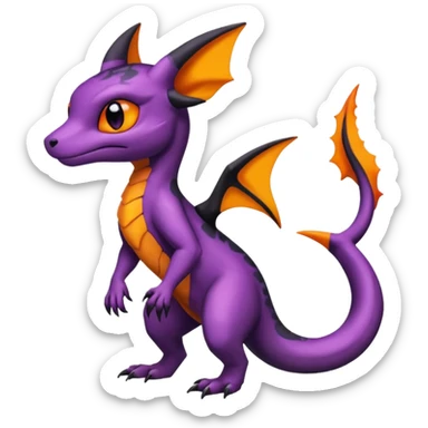 Shiny Cute Spooky Salandit-Umbreon-Charmeleon-Fakémon-hybrid-creature (full body)  sticker