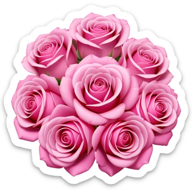 pink rose bouquet sticker