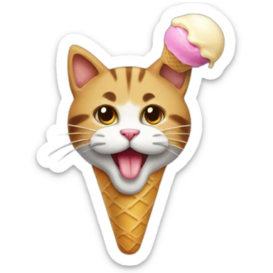 cat-eat-icecream sticker