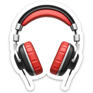 Icon of headphones with square ear pads in the Marshall style. sticker