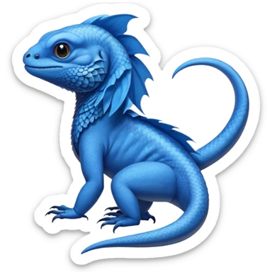 Mountain-Blue-Bird-Blue-Iguana-Blue-Betta-Fish-Russian-Blue-Cat-Fusion-animal-hybrid-creature sticker
