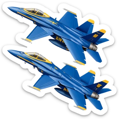 four US Navy Blue Angels f/a-18s performing diamond formation flight maneuver sticker