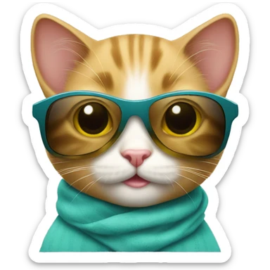 Baby cat with sunglass sticker