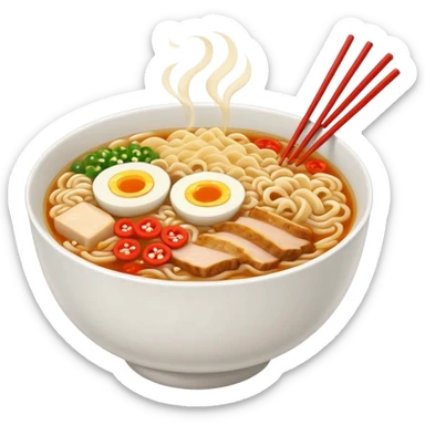 ramen bowl with one chopstick sticker