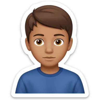 A 13 year old mexican boy with brown hair  sticker