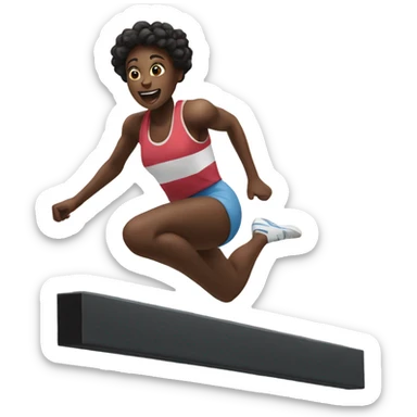 Black girl jumping over a hurdle  sticker