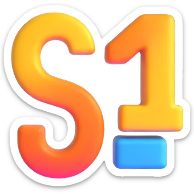 +5 number, three-dimensional, in a cartoon style, on a white background, bright colors, with a perspective composition, high saturation, prominent details, floating effect, lively atmosphere sticker