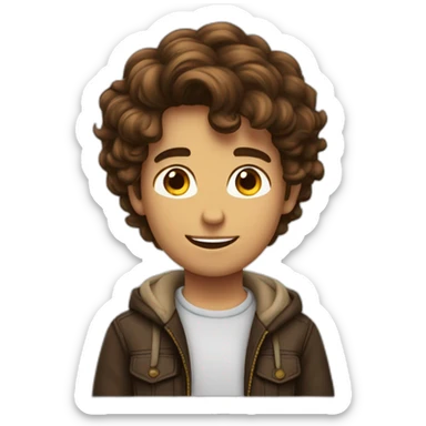 Garçon cheveux bruns beau sticker