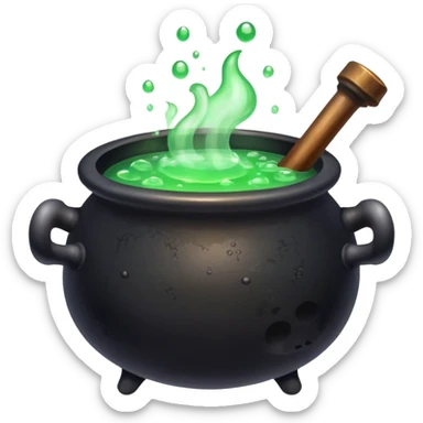 boiling cauldron with potion sticker