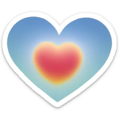 Heart in the shape of a sunrise sticker