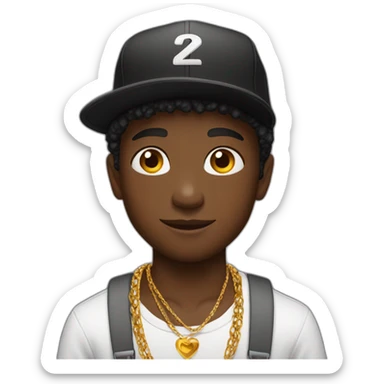 Black boy - with a cap - with a necklace - who is very handsome sticker