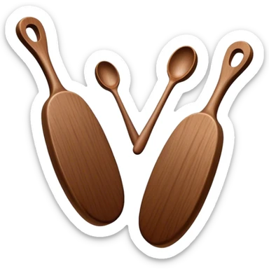 Two wooden spoons clashing together rhythmically, just like in traditional folk dance performances. The motion captures the lively energy of cultural dance and music sticker