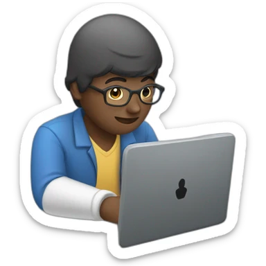 SMM specialist typing on laptop sticker