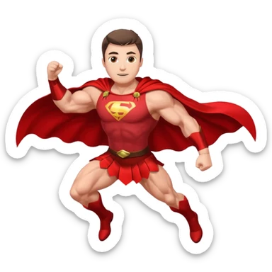 A man flying sticker