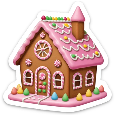 Gingerbread house pink sticker