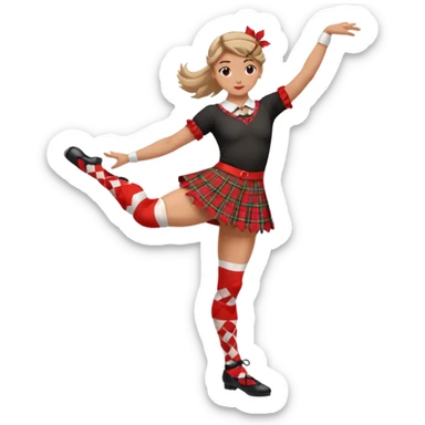 Highland dancing argyle just over the knee socks, tartan miniskirt and highland dancing shoes sticker