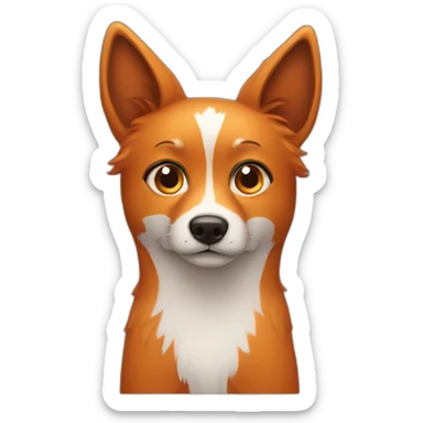 A dog looking like a fox with different eyes color sticker