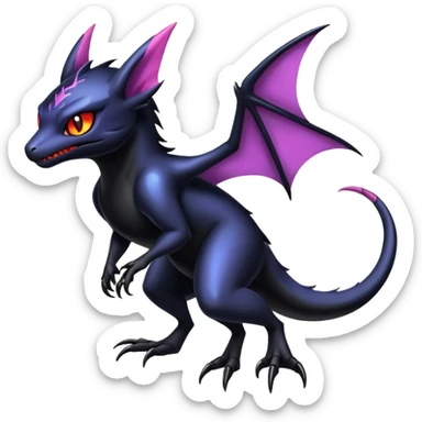 Shiny Epic Badass Gothic Noibat-Salandit-Litten-Hybrid sticker