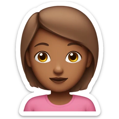 brown girl pink shirt lying to her friends   sticker