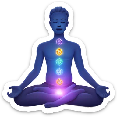 Meditating with all the chakras aligned and glowing  sticker